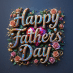 50 Free happy father's day wishes images with roses, gems, diamonds, love, hearts, and golden 3D lettering, digital art. happy father's day pictures.