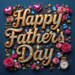50 Free Happy Father's Day Wishes Images 58 50 Free happy father's day wishes images with roses, gems, diamonds, love, hearts, and golden 3D lettering, 3D digital art. happy father's day pictures.