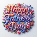 50 Free happy father's day wishes images with roses, gems, diamonds, love, hearts, and golden 3D lettering, digital art. happy father's day pictures.
