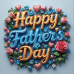 50 Free happy father's day wishes images with roses, gems, diamonds, love, hearts, and golden 3D lettering, digital art. happy father's day pictures.