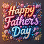 3D lettering text happy father's day wishes