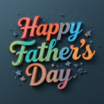 3D lettering text happy father's day wishes