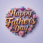 50 Free happy father's day wishes images with roses, gems, diamonds, love, hearts, and golden 3D lettering.