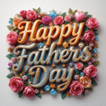 50 Free happy father's day wishes images with roses, gems, diamonds, love, hearts, and golden 3D lettering, digital art. happy father's day pictures.