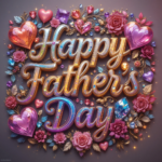 50 Free Happy Father's Day Wishes Images 63 50 Free happy father's day wishes images with roses, gems, diamonds, love, hearts, and golden 3D lettering, digital art. happy father's day pictures.